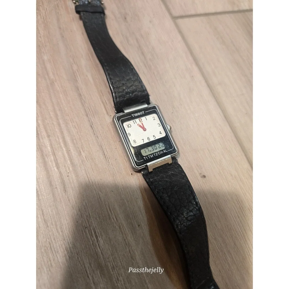 Tissot Two Chronometer Twotimer Analog & Digital Swiss Watch Very Rare _2750